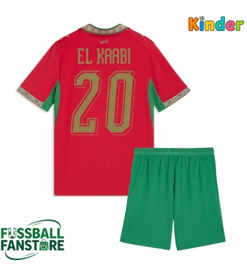 Marokko Ayoub El Kaabi #20 Replik Heimtrikot Kinder WM 2026 Kurzarm (+ Kurze Hosen)